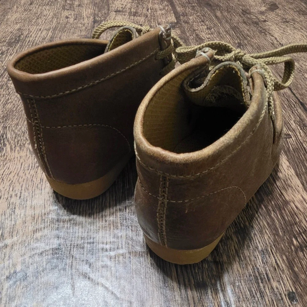 SMALL GUIDE Chukka Boots Kids 1 / 1.5 Brown Leather Moc Toe Lace Up Crepe Sole